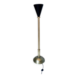 Lampadaire en laiton et aluminium verni noir, Italie