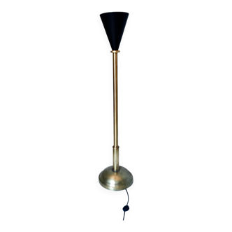 Brass and Black Varnished Aluminum Floor Lamp, Italy
