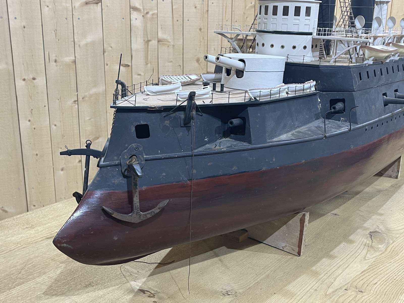 Model representing a battleship of the late nineteenth century