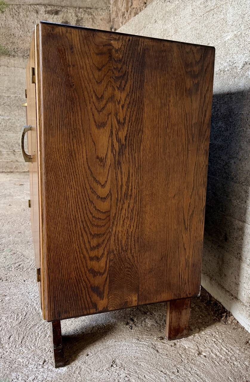 ✨🪵 Vintage honey oak sideboard – 2 doors – Art Deco style 🪵✨