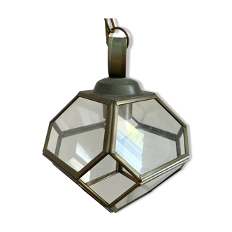 Glass and brass lantern suspension