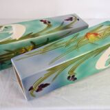 Pair of Saint Clement barbotine vases H 39cm circa 1900