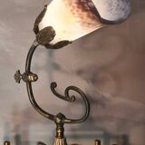 bronze lamp napoleon style lll 4 kg 36x27 cm tulip type muller unsigned