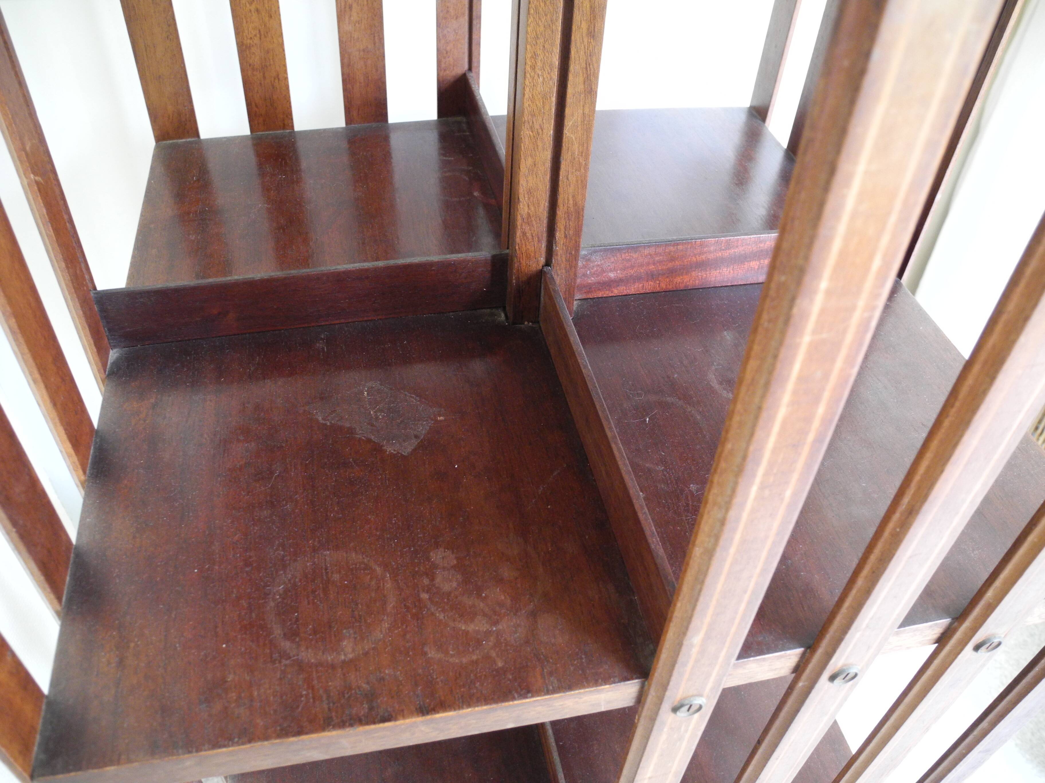 Old pivoting bookcase 3 shelves vintage furniture old furniture