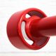 Red metal articulated desk lamp