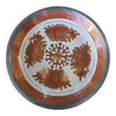 Vintage Plate Porcelain Japan Decorated in Hong Kong Metal Rimmed