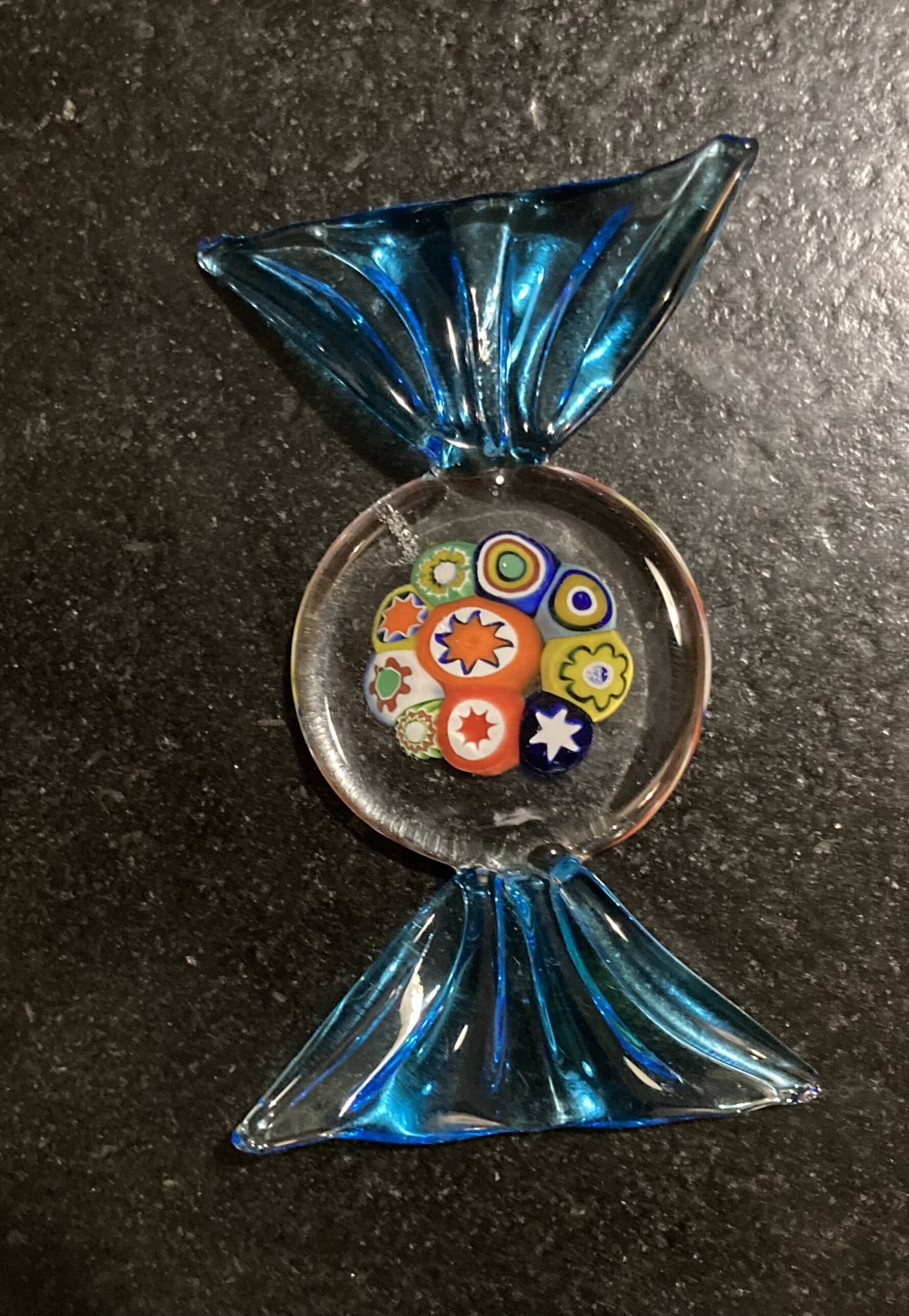Set of Murano glass candy shaped knife holders
