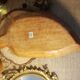 Wooden aperitif tray, leaf-shaped / empty vintage pocket