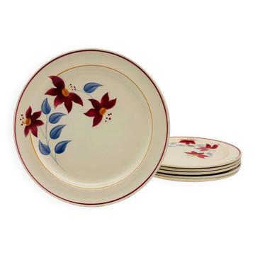 6 flat plates. Moulin des Loups. Model Sylvie.