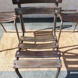 3 metal chairs, Tolix style