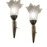 Murano Glass Brass Sconces Set of 2