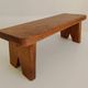 Tabouret petit banc brutaliste années 60 en chêne massif