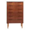 Midcentury Danish chest of 6 drawers in teak by Si Bomi Møbler 1960s