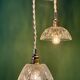 Suspension triple vintage glass chandelier - tableware collection