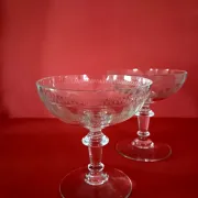 2 crystal champagne coupes from the 1890s/1910s