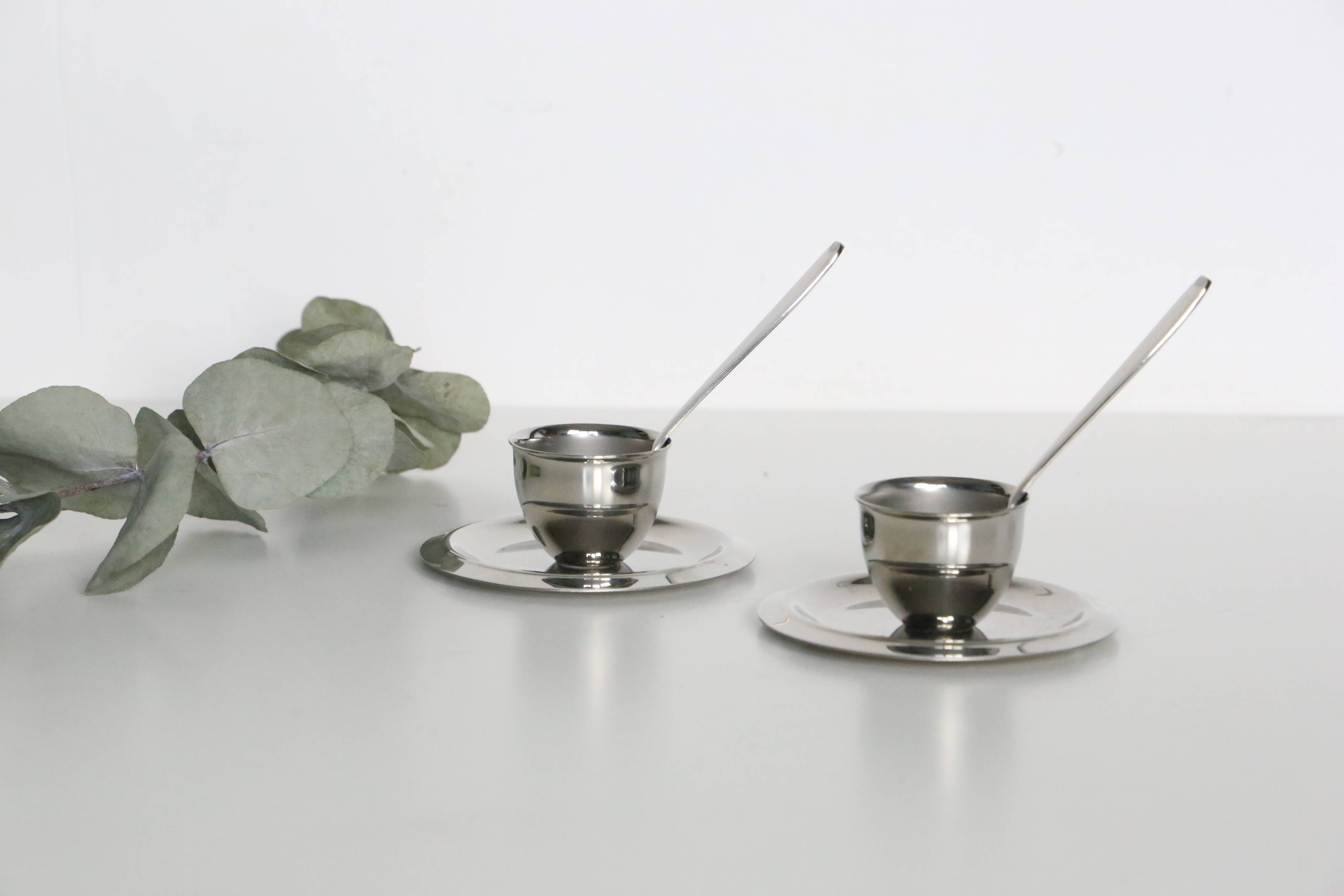 Set de 2 coquetiers en inox diamètre 5cm