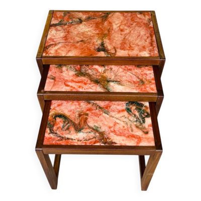 Table basse gigogne en marbre 1960