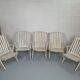 Lot 5 garden armchairs in vintage white wood