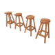 Scandinavian modern pinewood bar stools 1970's