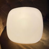 Square opaline ceiling light fixture.