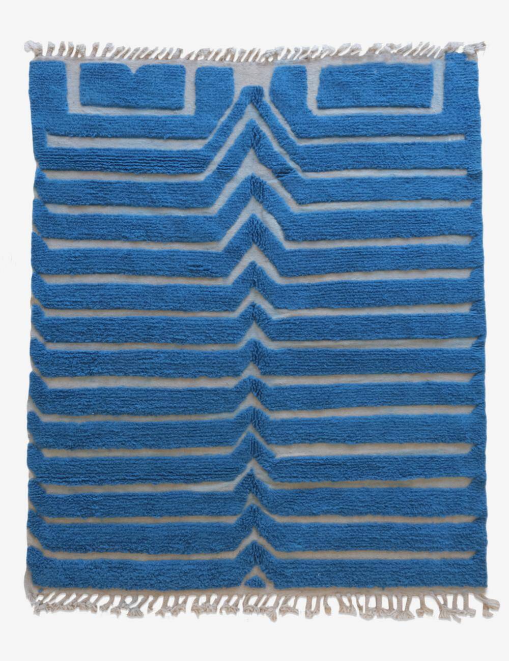 Contemporary Blue Rug - 271 x 218 cm