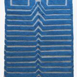 Tapis Bleu Contemporain - 271 x 218 cm