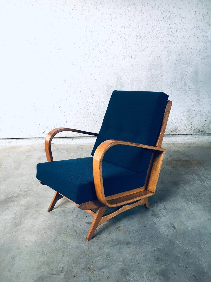 Mid-Century Modern Bentwood Lounge Chairs, Belgium, 1950s, Set of 2