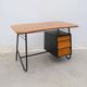 Wooden and metal desk, France 1950