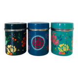 Set of 3 painted metal boxes