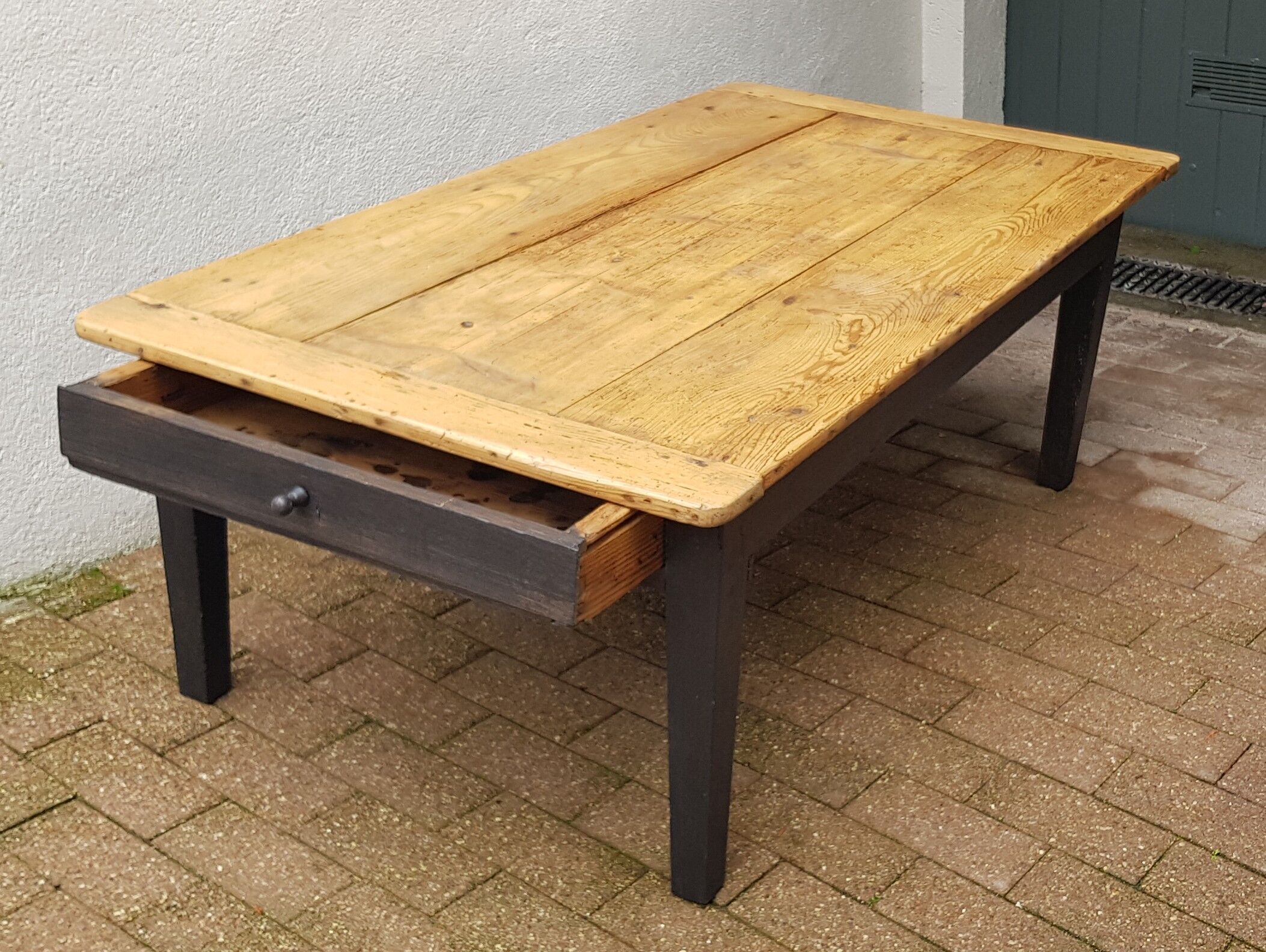 Rustic farm table with a drawer  30