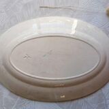 Oval dish and delight earthenware blue iron earth model Boulogne crockery nineteenth century