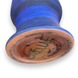 Georges Cueille Blue Vase with Rotating Decor