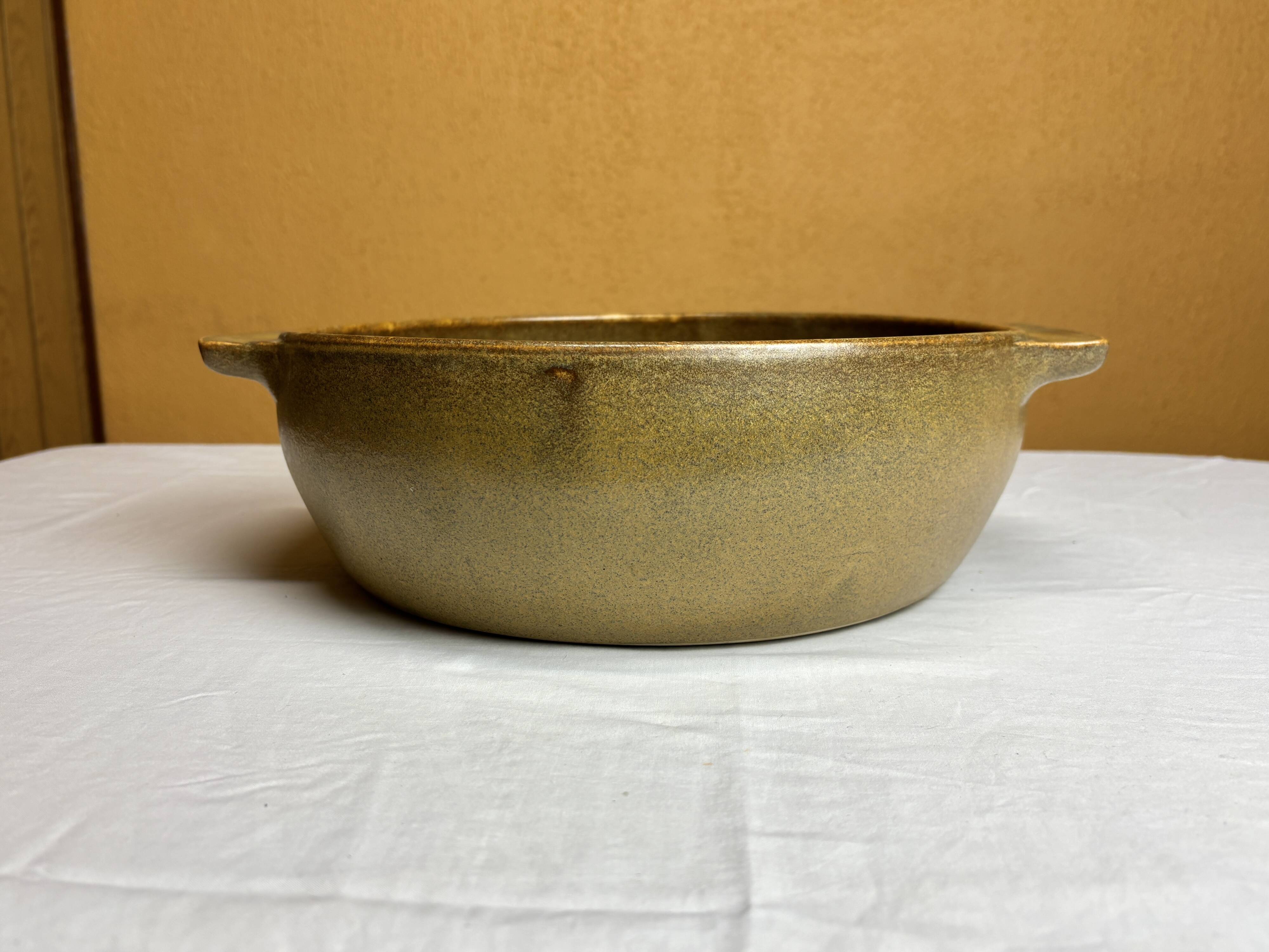 Grande bassine type vasque en grès artisanal