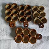 4 anciens  poêlons à escargots  en grés à 6 godets total de 24 godets