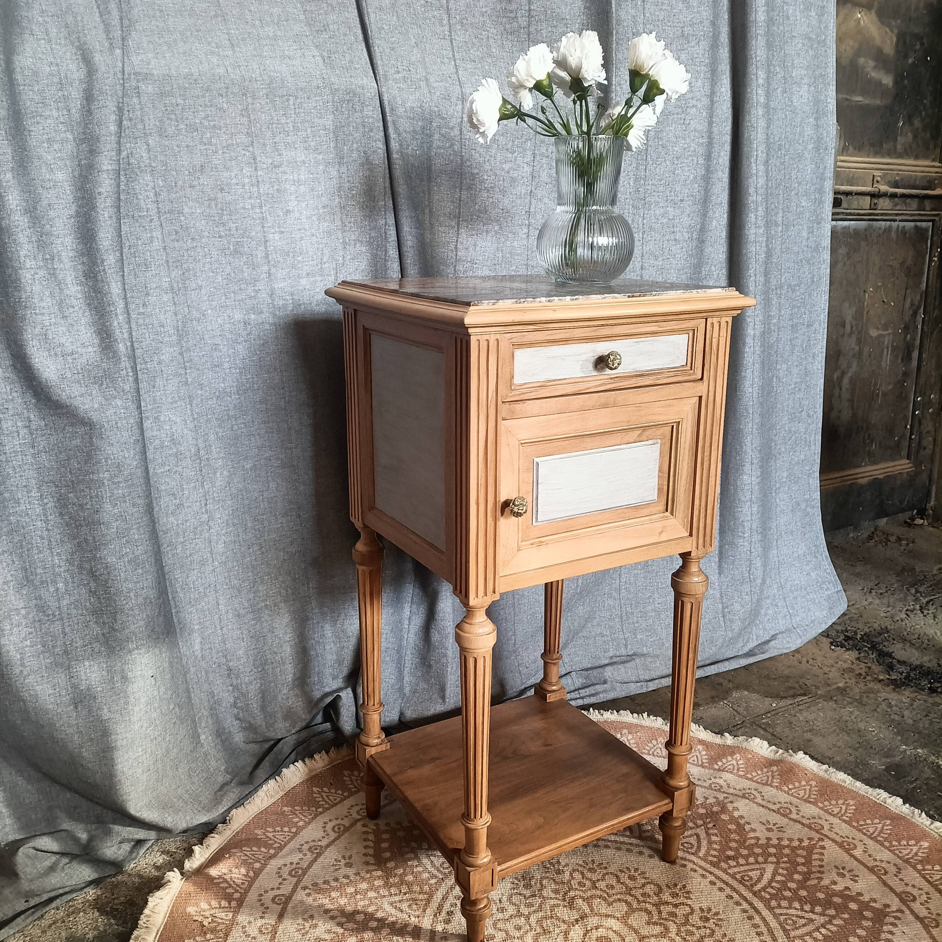 Walnut bedside table