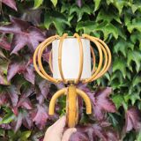 Pair of rattan wall lights by Louis Sognot 1950