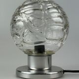 60s 70s table lamp bedside lamp chrome Doria glass space age design