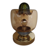 Amber green Murano globe as a lamp