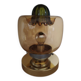 Amber green Murano globe as a lamp
