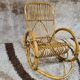 Rocking-chair rattan bamboo 60s