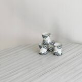 Set of 4 antique earthenware egg cups