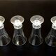 1970s 4 Champagne Flutes Clear Faceted Glass