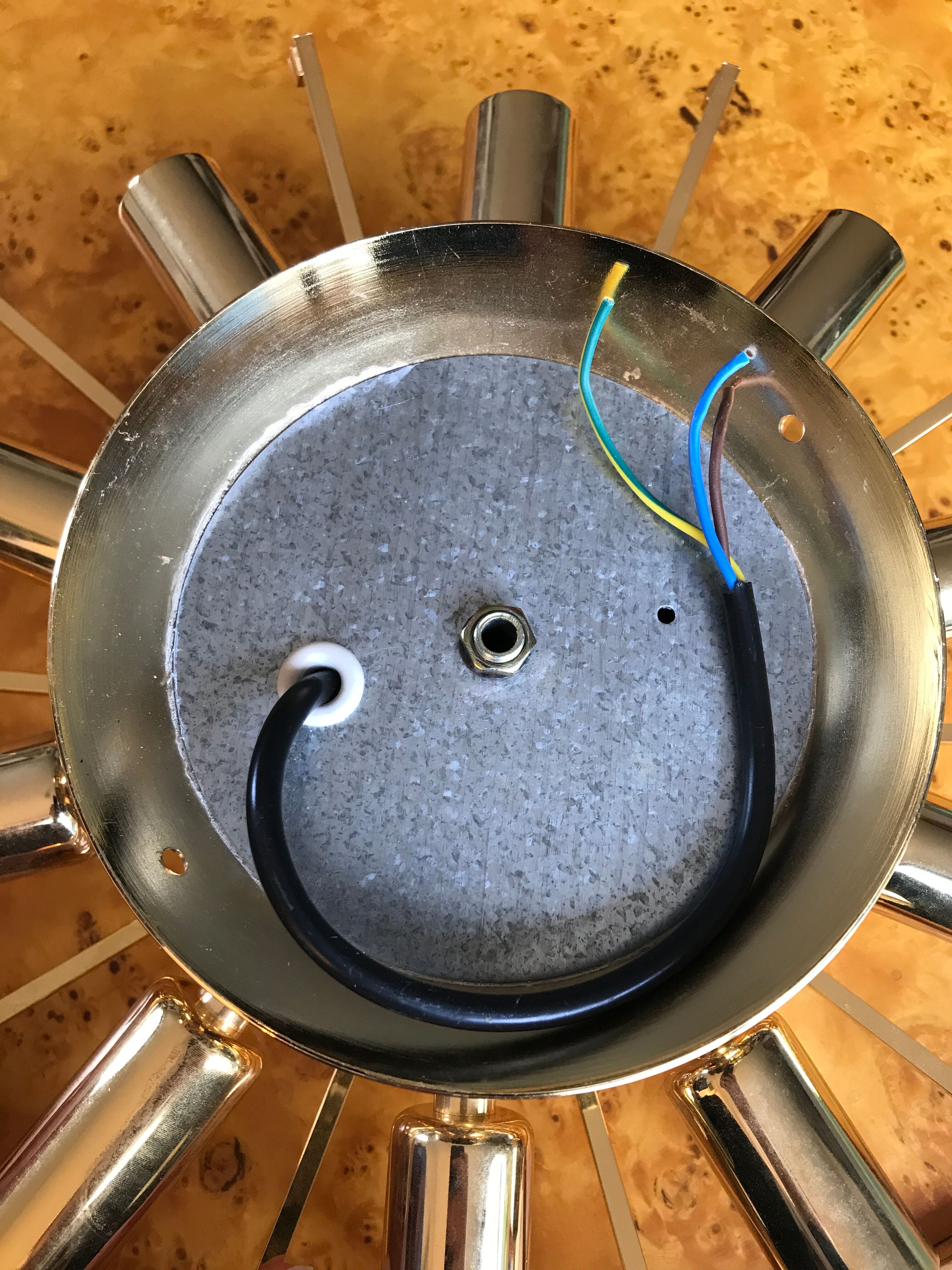 Ceiling lamp sun brass and crystal