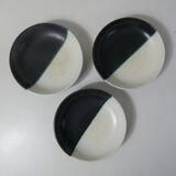 3 Vallauris ceramic plates signed Cerenne