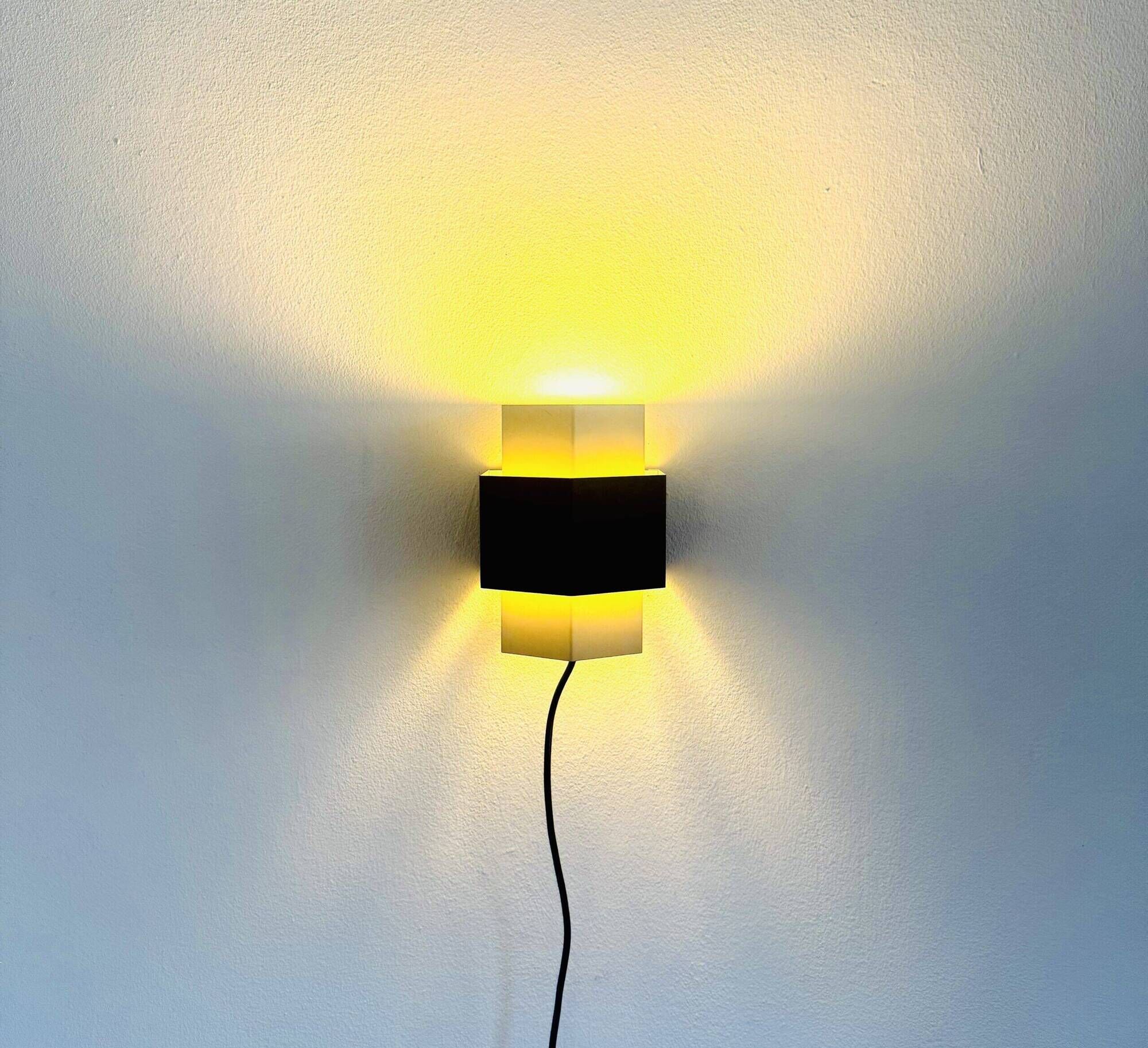 Geometric Curved Wall Lamp By J.J.M. Hoogervorst For Anvia Nederland, The Netherlands 1950S