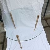 Table low glass and brass 50s