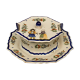 Antique butter dish in Quimper earthenware