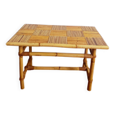 Bamboo coffee table in Audoux Minet vintage style from the 1960s.
