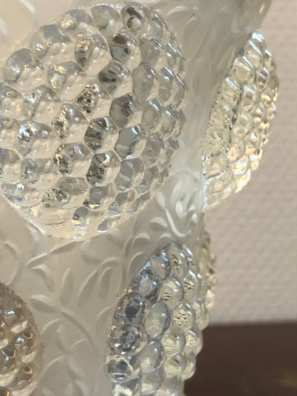 Vintage Verlys glass vase with cabochons