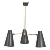 1950s Hanging lamp with 3 shades from the Netherlands